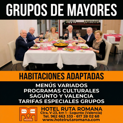 Hotel grupos mayores Sagunto - habitaciones adaptadas - Hotel Ruta Romana