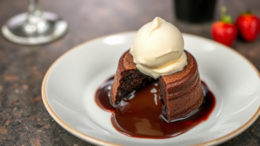 Coulant de chocolate con helado Sagunto