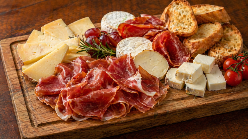 Tabla de jamón serrano y queso Sagunto