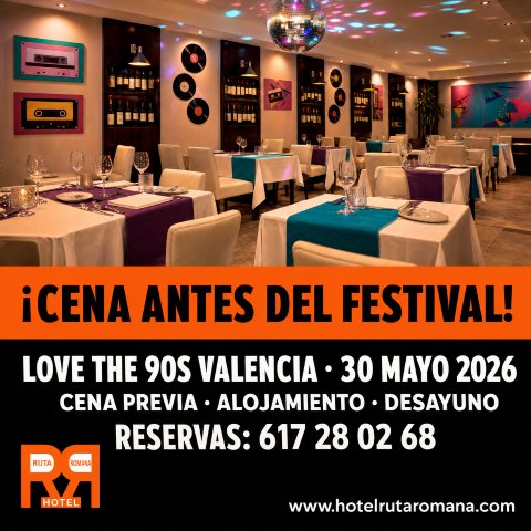 Cena previa al Love the 90s Valencia en el restaurante del Hotel Ruta Romana