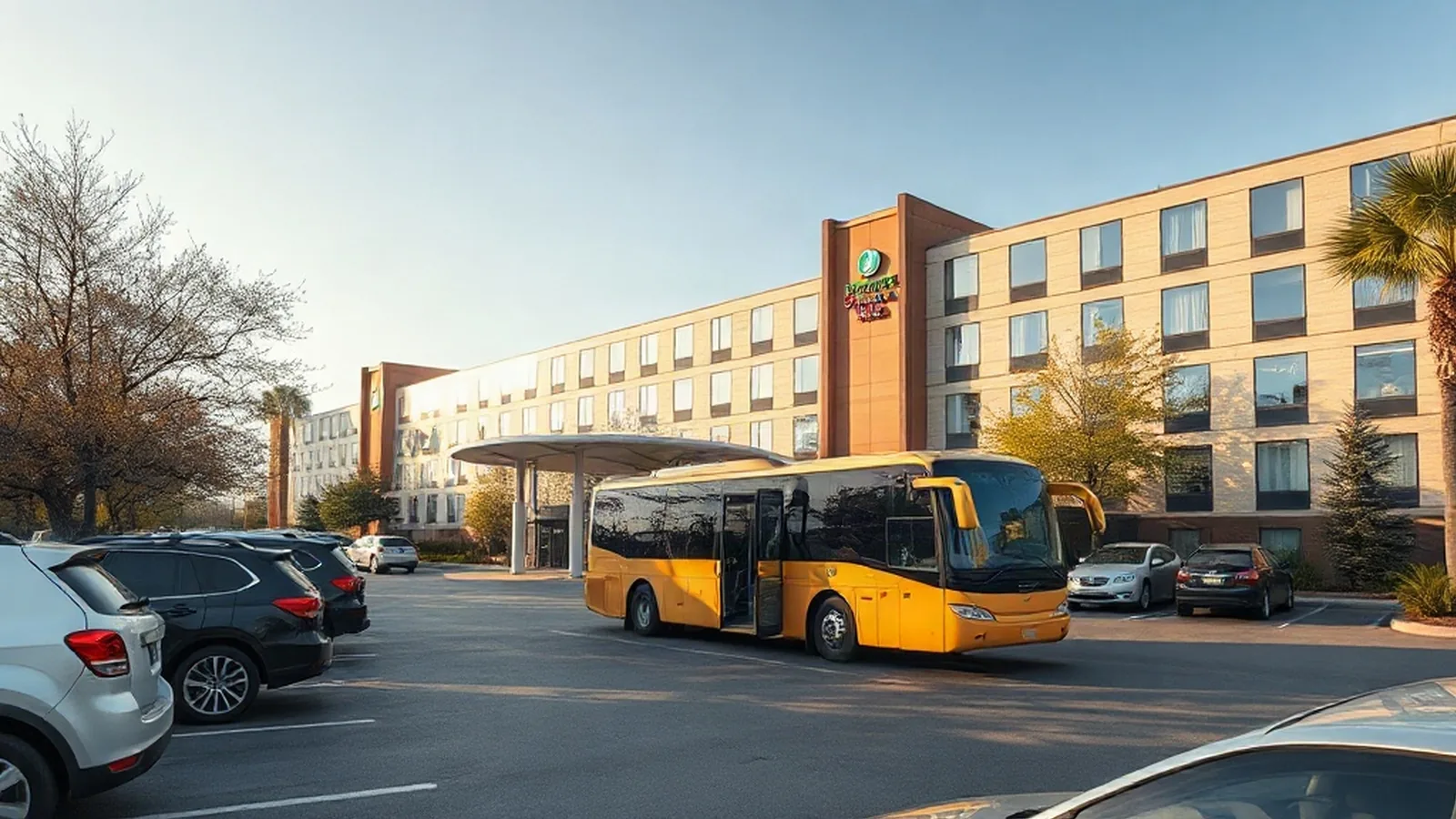 Parking amplio del Hotel Ruta Romana en Sagunto