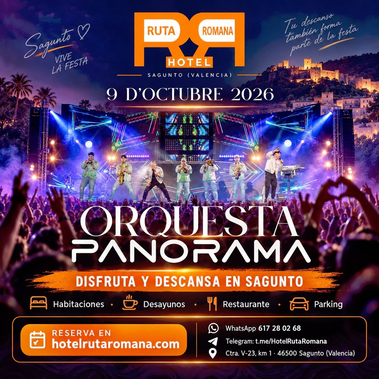 Cartel de Orquesta Panorama del 9 d'Octubre 2026 en Sagunto