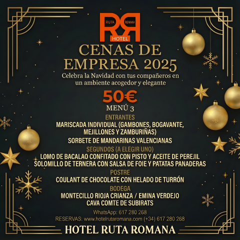 Cenas de Empresa por 50€ 2025 - Hotel Ruta Romana