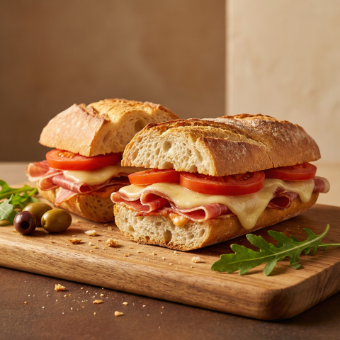 Bocadillo Jamón Serrano y Queso Sagunto