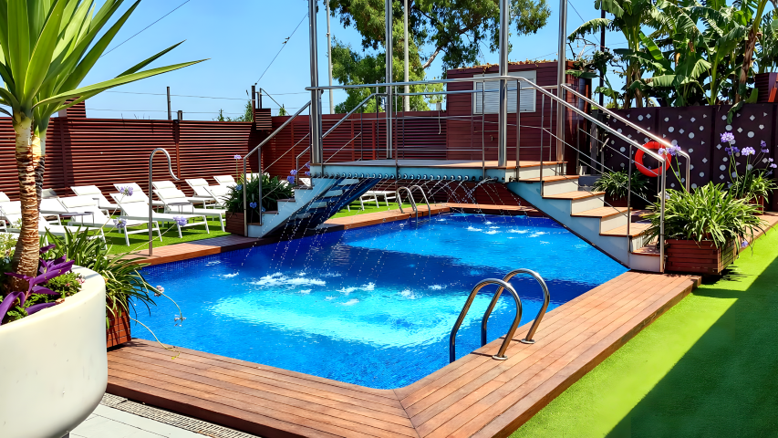 Vista general de la piscina